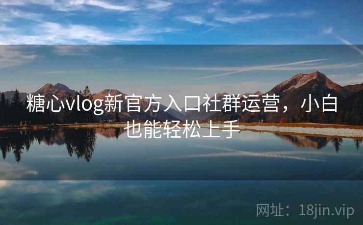 糖心vlog新官方入口社群运营，小白也能轻松上手